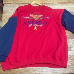 VTG AMERICA Embroidered Stars Eagle Graphic Sweatshirt Venezia 22/24 colorblock